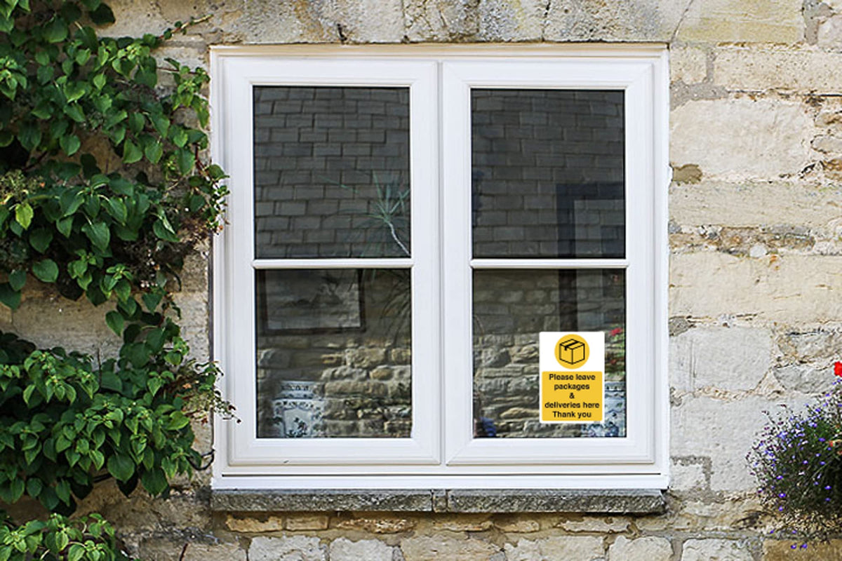 Please Leave All Deliveries Here sign