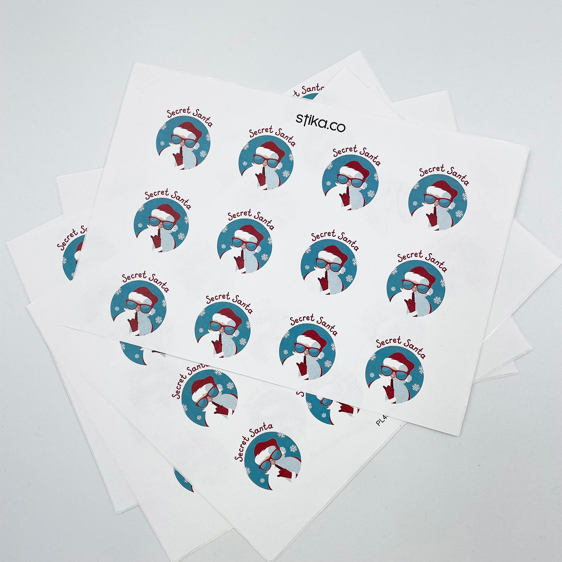 SHH.. Secret Santa paper stickers supplied on A5 sheets of 12 - view 9