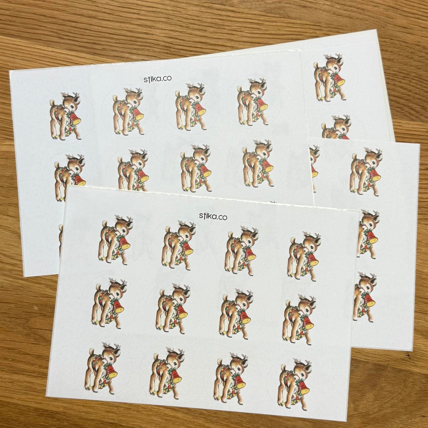 Vintage Reindeer paper stickers supplied on A5 sheets of 12 - view 8