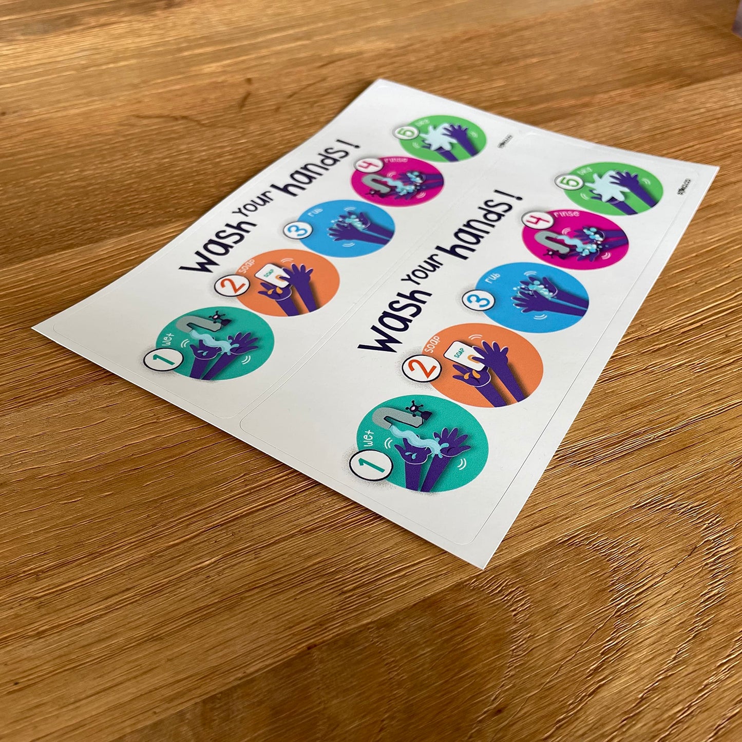 Set of 2 Children's Hand-Washing Technique Stickers - product detail