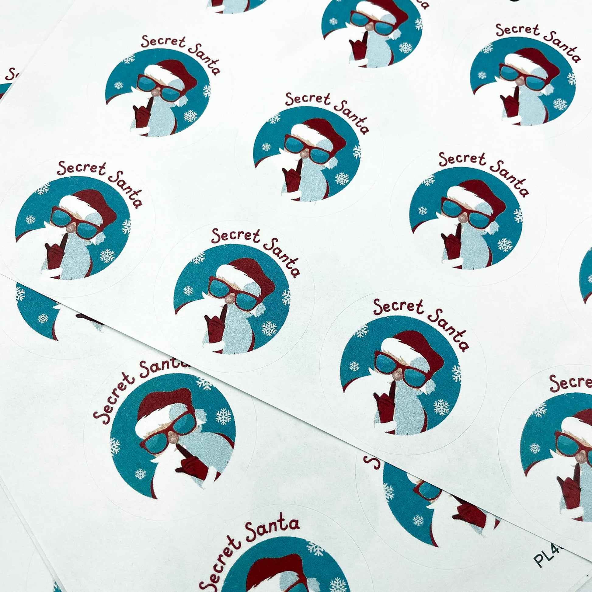 SHH.. Secret Santa paper stickers supplied on A5 sheets of 12 - view 4