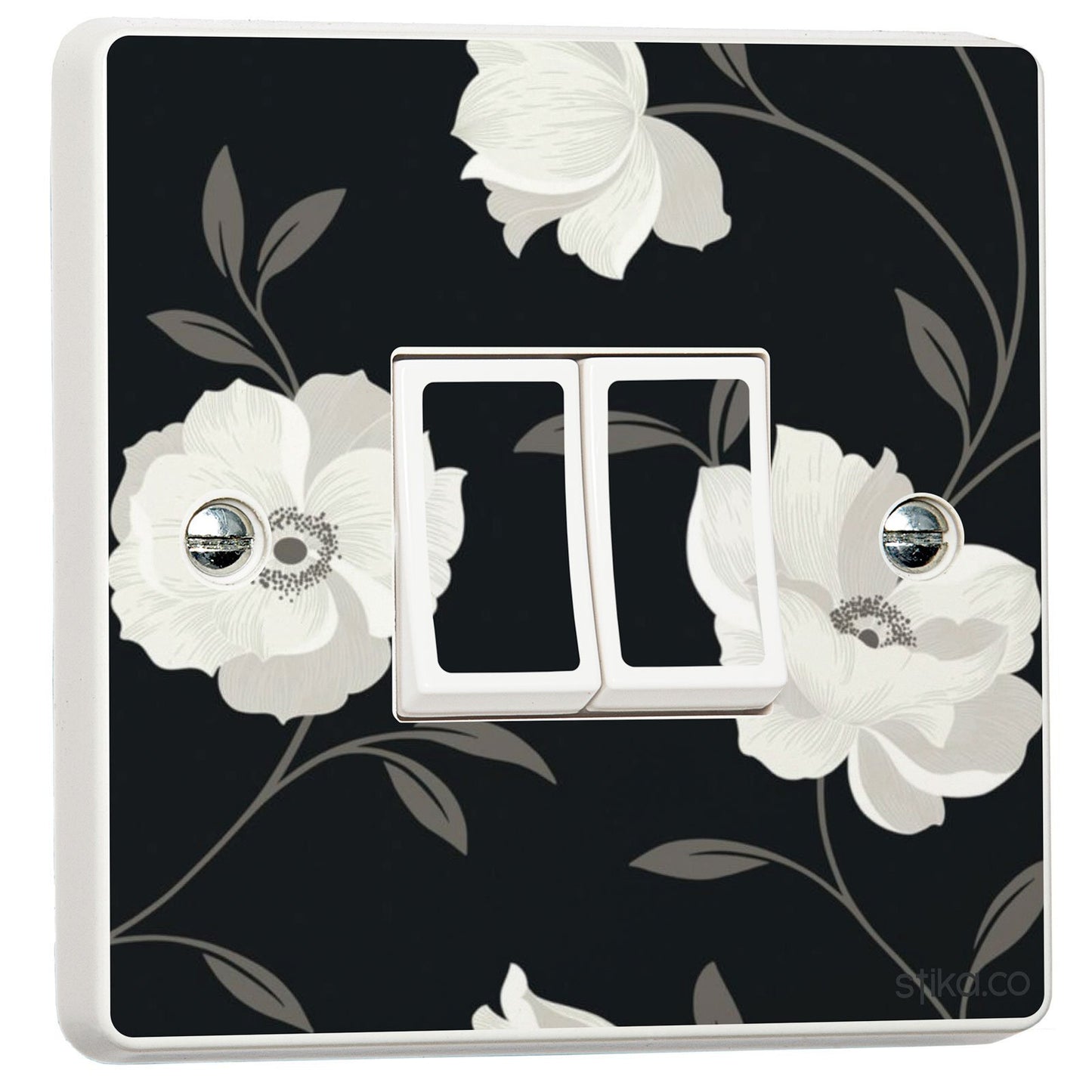 Set of 2 Floral Wallpaper self-adhesive vinyl switch cover decals