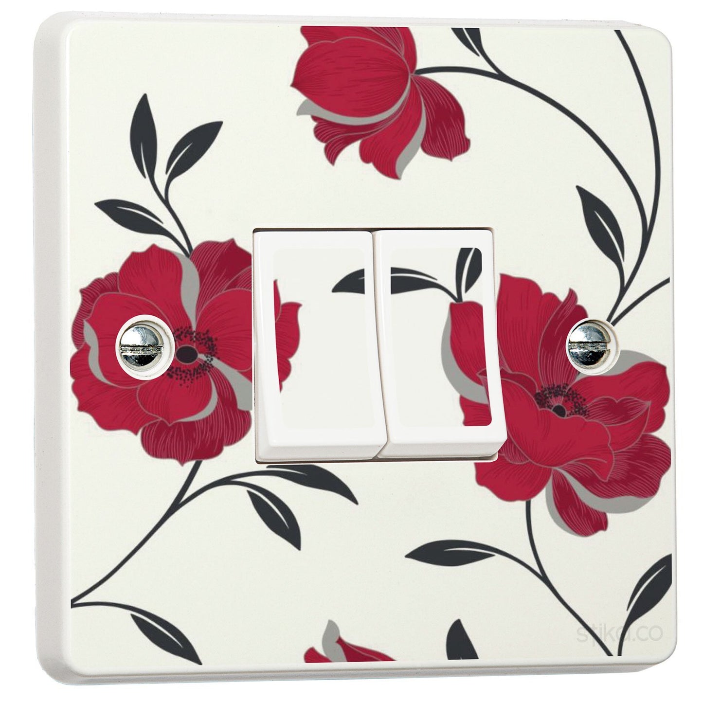 Floral Wallpaper light switch sticker for a compatible UK single or double switch - view 7