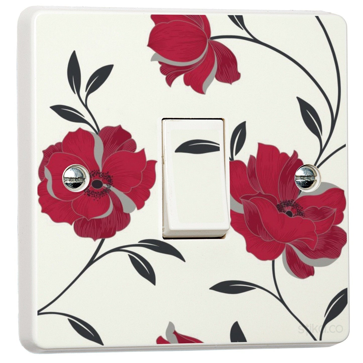 Floral Wallpaper light switch sticker for a compatible UK single or double switch