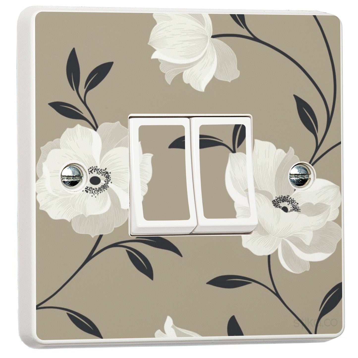 Set of 2 Floral Wallpaper self-adhesive vinyl switch cover decals - view 8