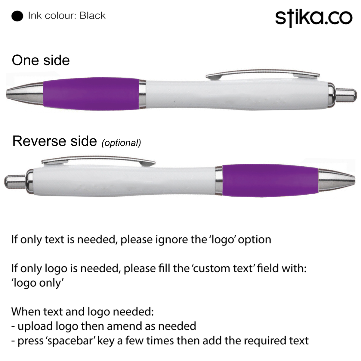 Printed purple pen for business promotions