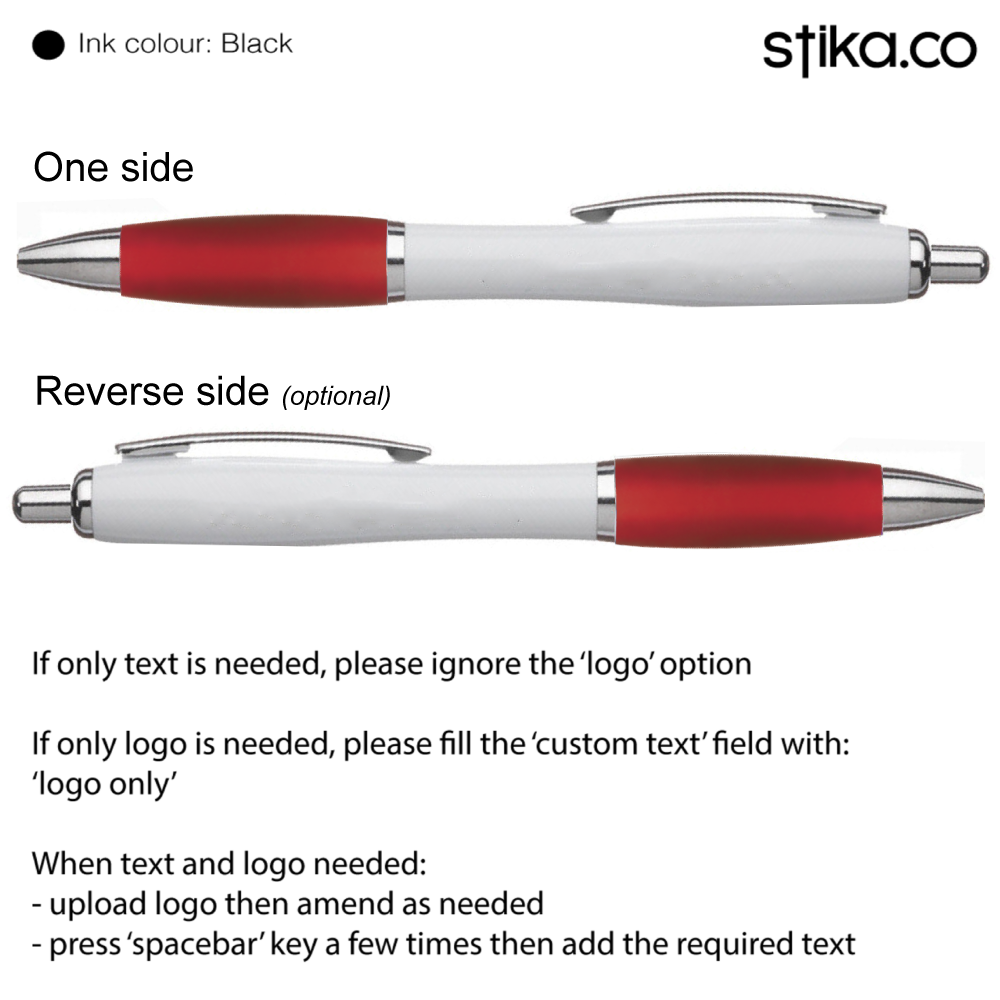Customised red pen with business logo