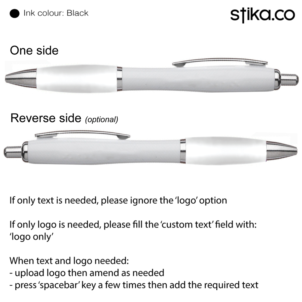 Bulk white pens with full-colour printing
