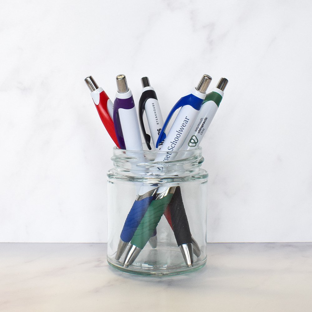 Personalised Athena Chrome Pen custom printed with a business logo