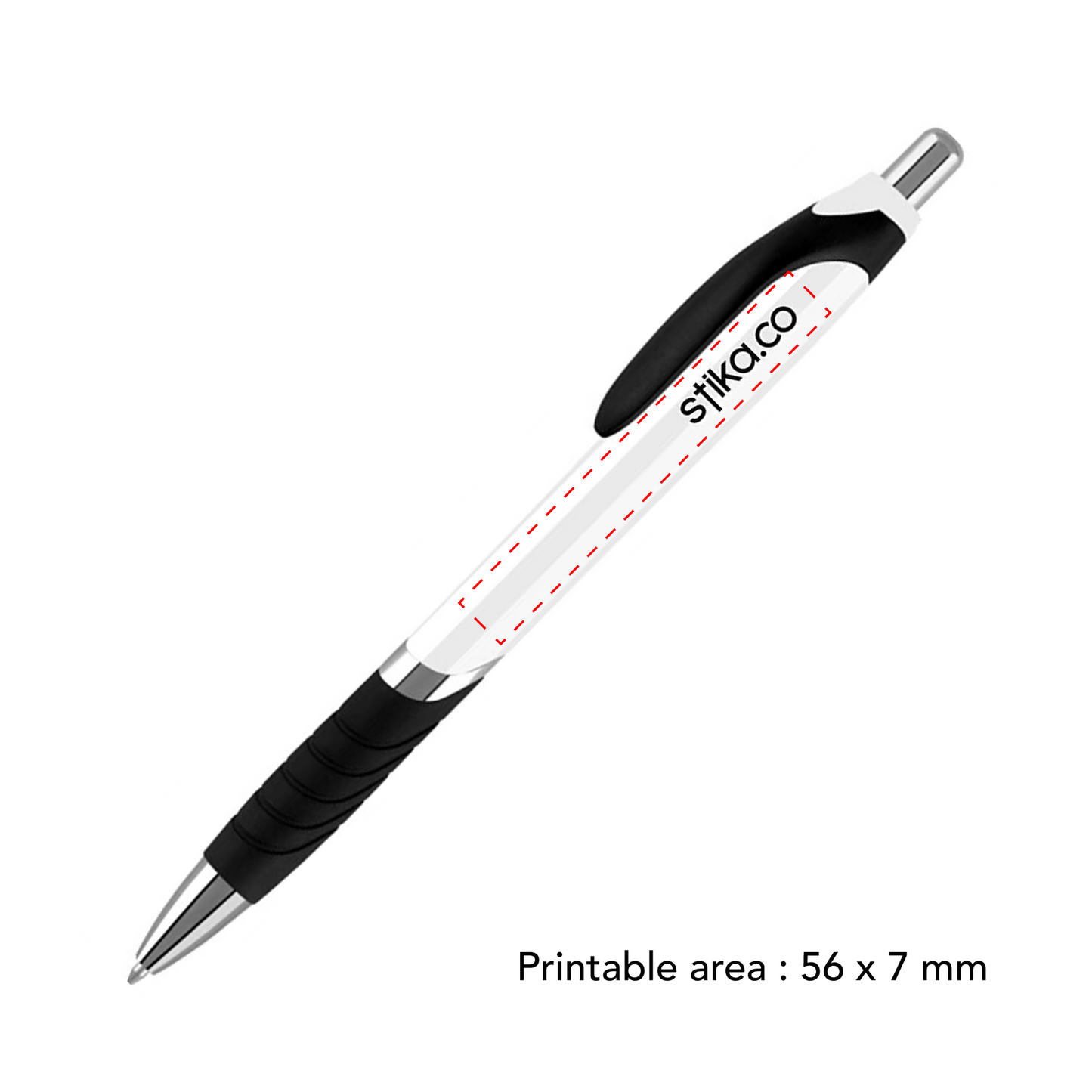 Personalised Athena Chrome Pen custom printed with a business logo
