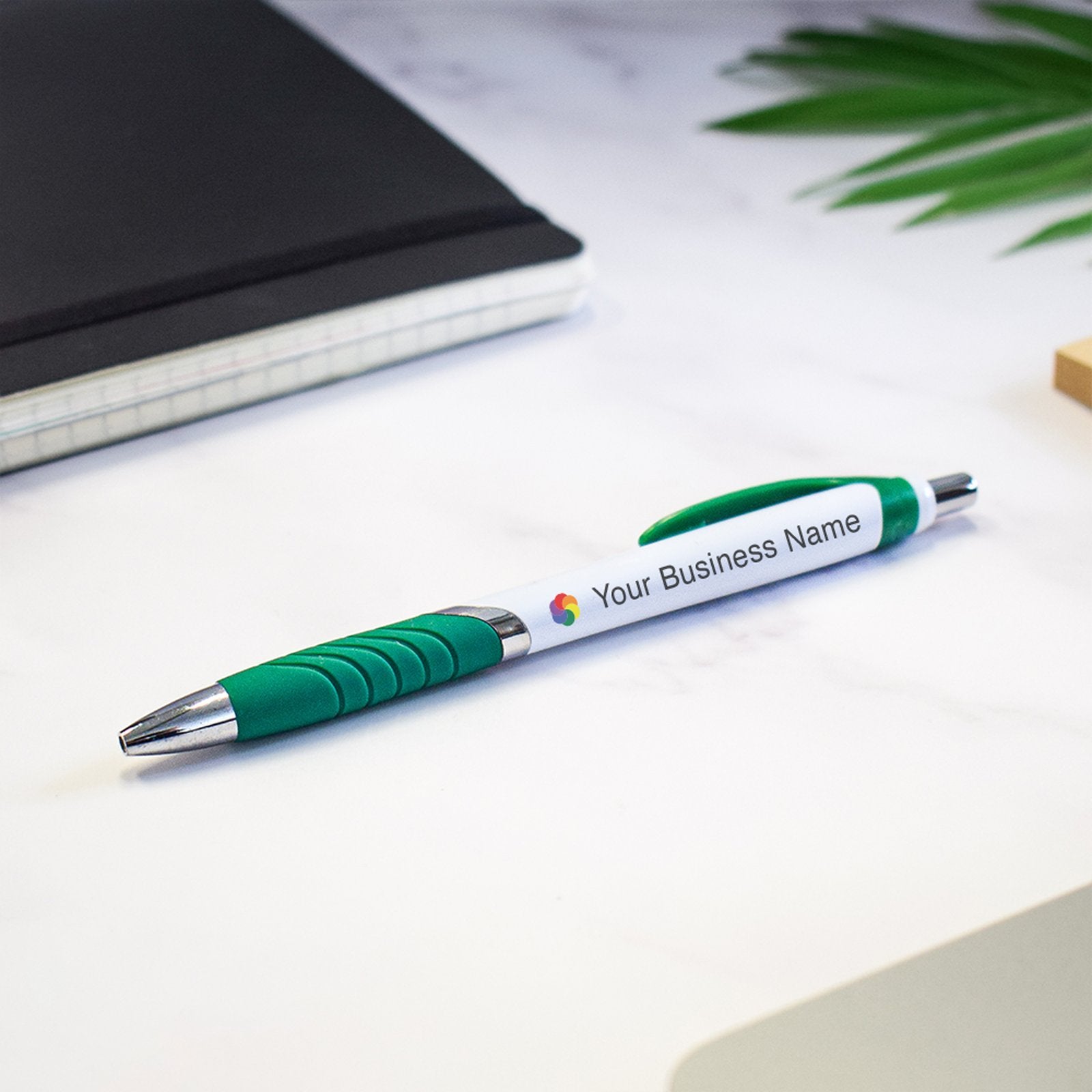 Personalised Athena Chrome Pen custom printed with a business logo