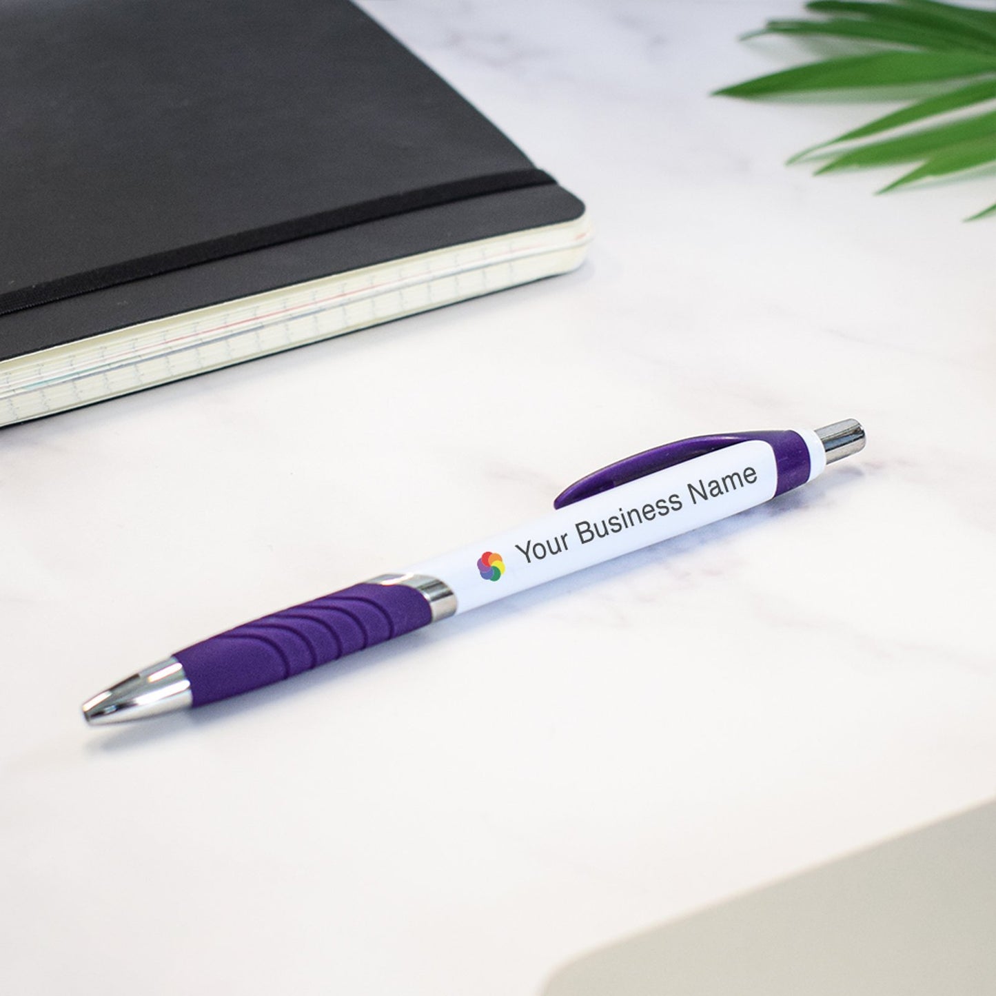 Personalised Athena Chrome Pen custom printed with a business logo
