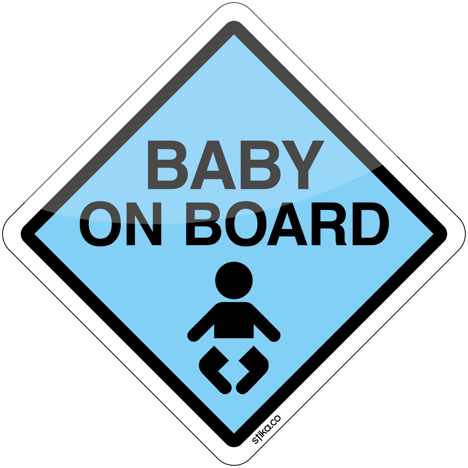 Blue Baby on Board self-adhesive vinyl car sticker