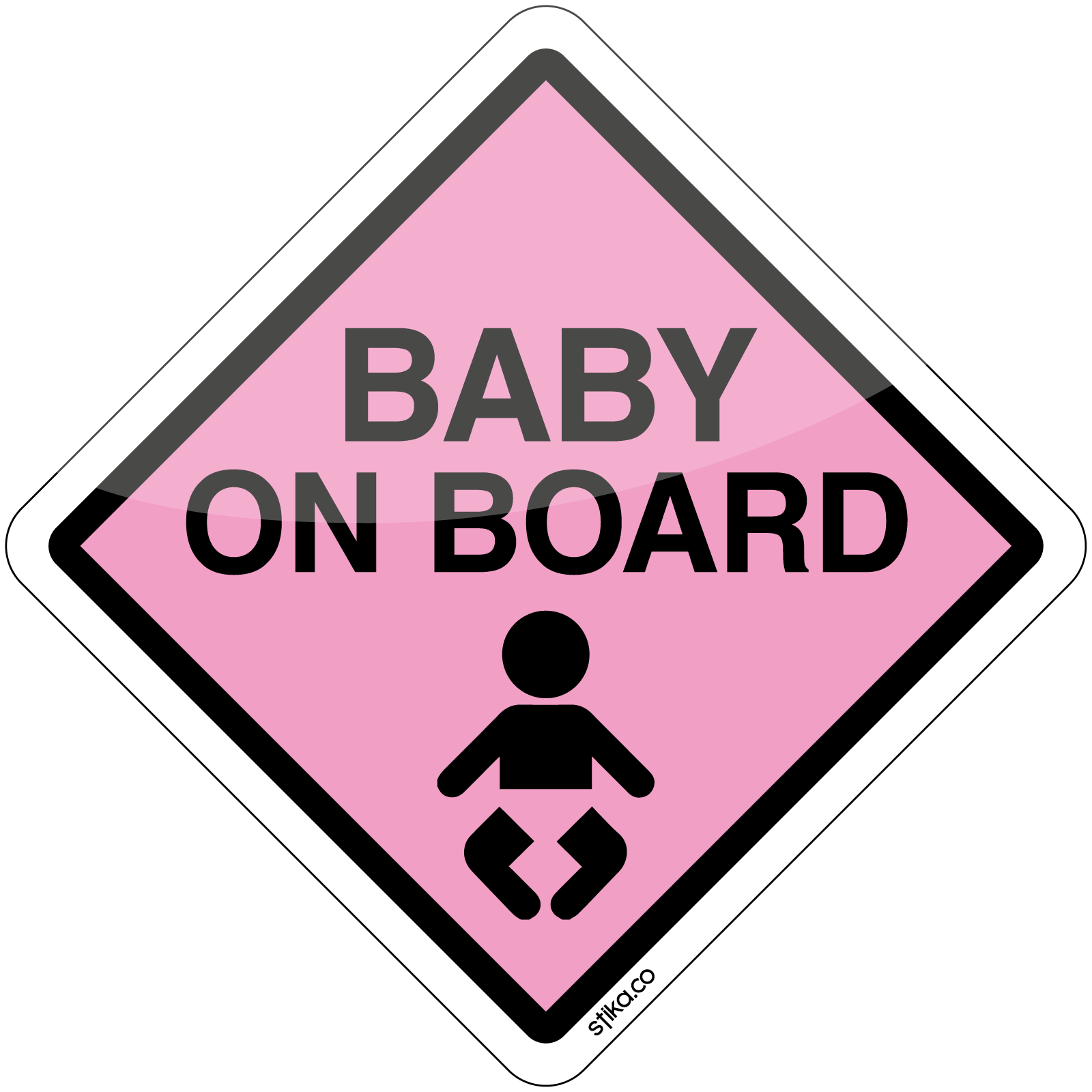 Pink Baby on Board exterior vinyl vehicle decal