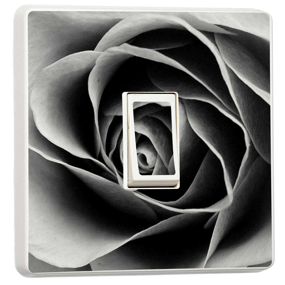 Black Rose light switch sticker for a compatible UK single switch