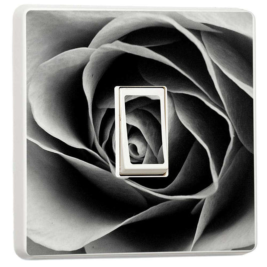 Black Rose light switch sticker for a compatible UK single switch