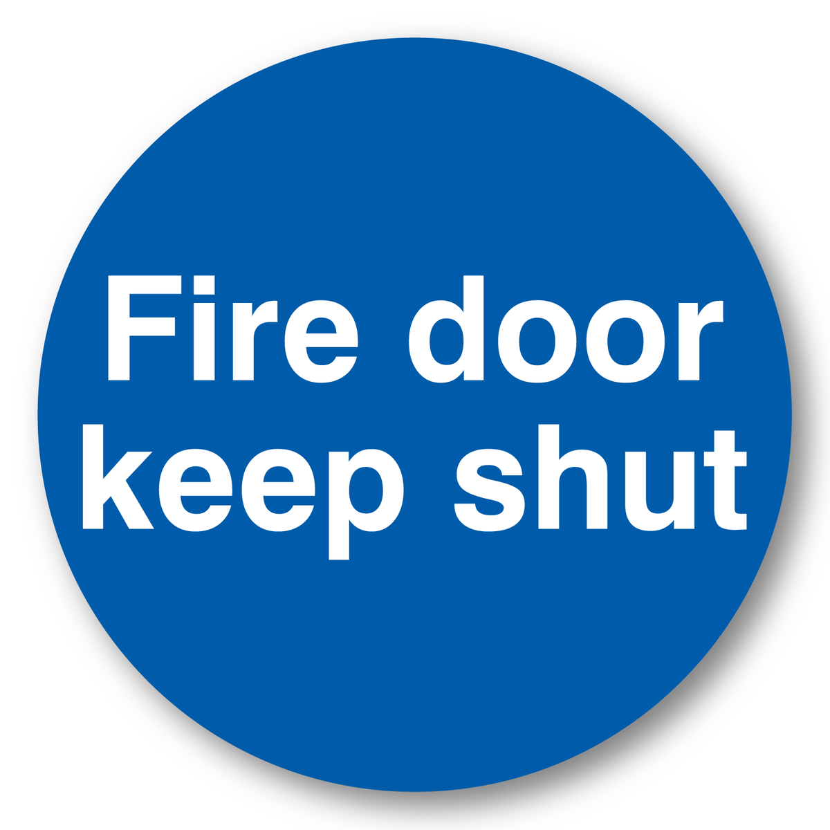 Fire Door Keep Shut safety sticker, 100 x 100mm