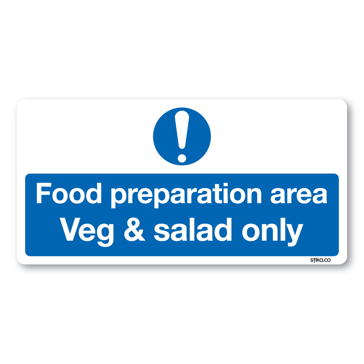 Vegetable and Salad Washing Area sticker, 200 x 100mm, pack of 2
