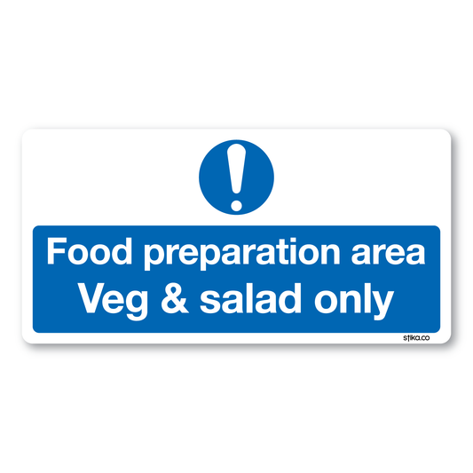 Vegetable and Salad Washing Area sticker, 200 x 100mm, pack of 2