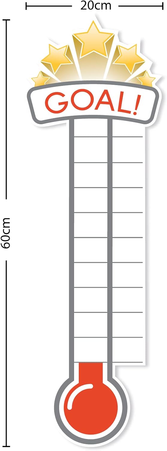 Small classic fundraising thermometer wall chart