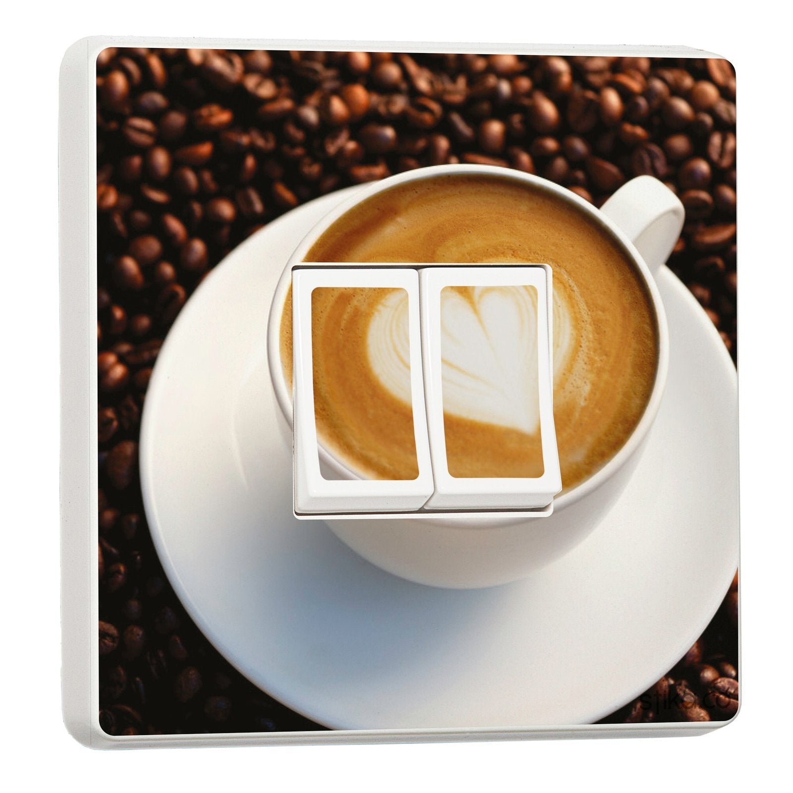 Set of 2 Coffee Beans self-adhesive vinyl switch cover decals