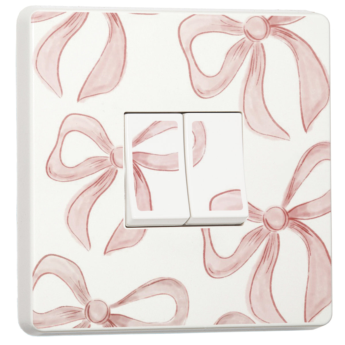 Set of 2 Pink Bow Light Switch Stickers