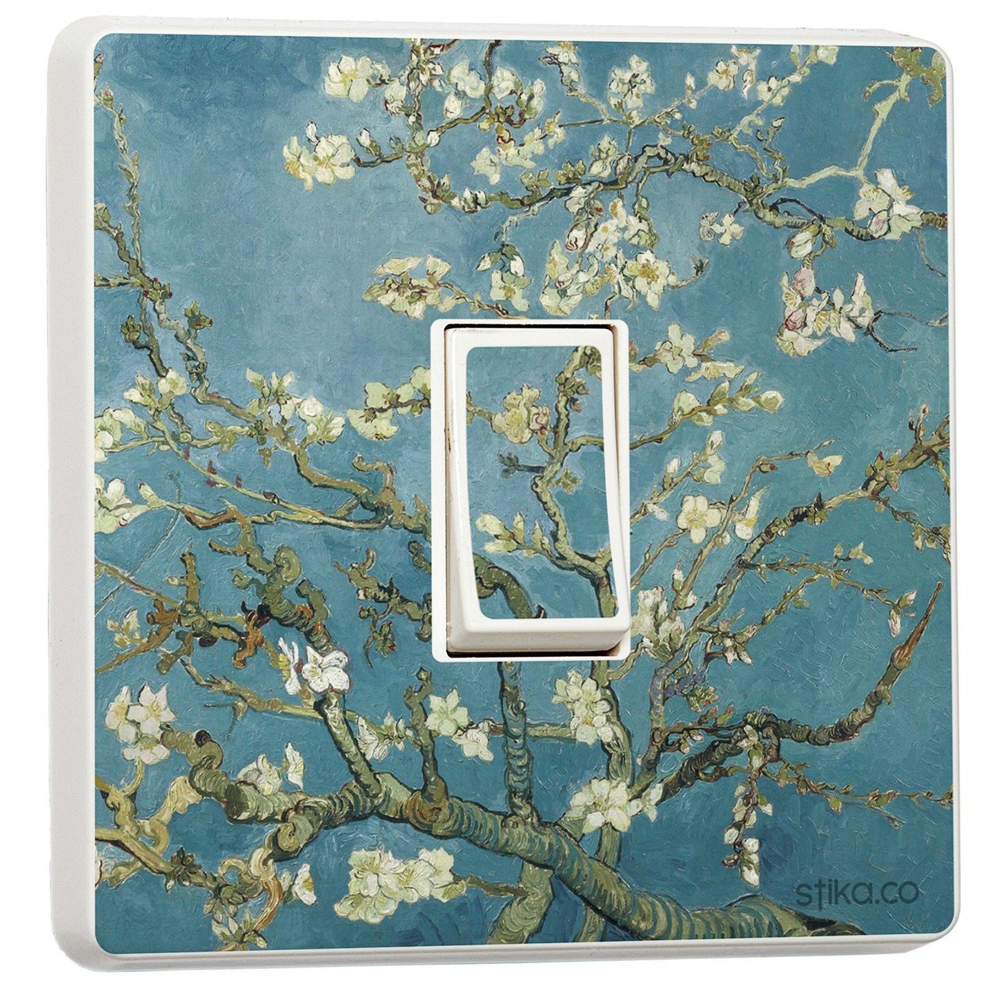 Van Gogh Blossom light switch sticker for a compatible UK single or double switch