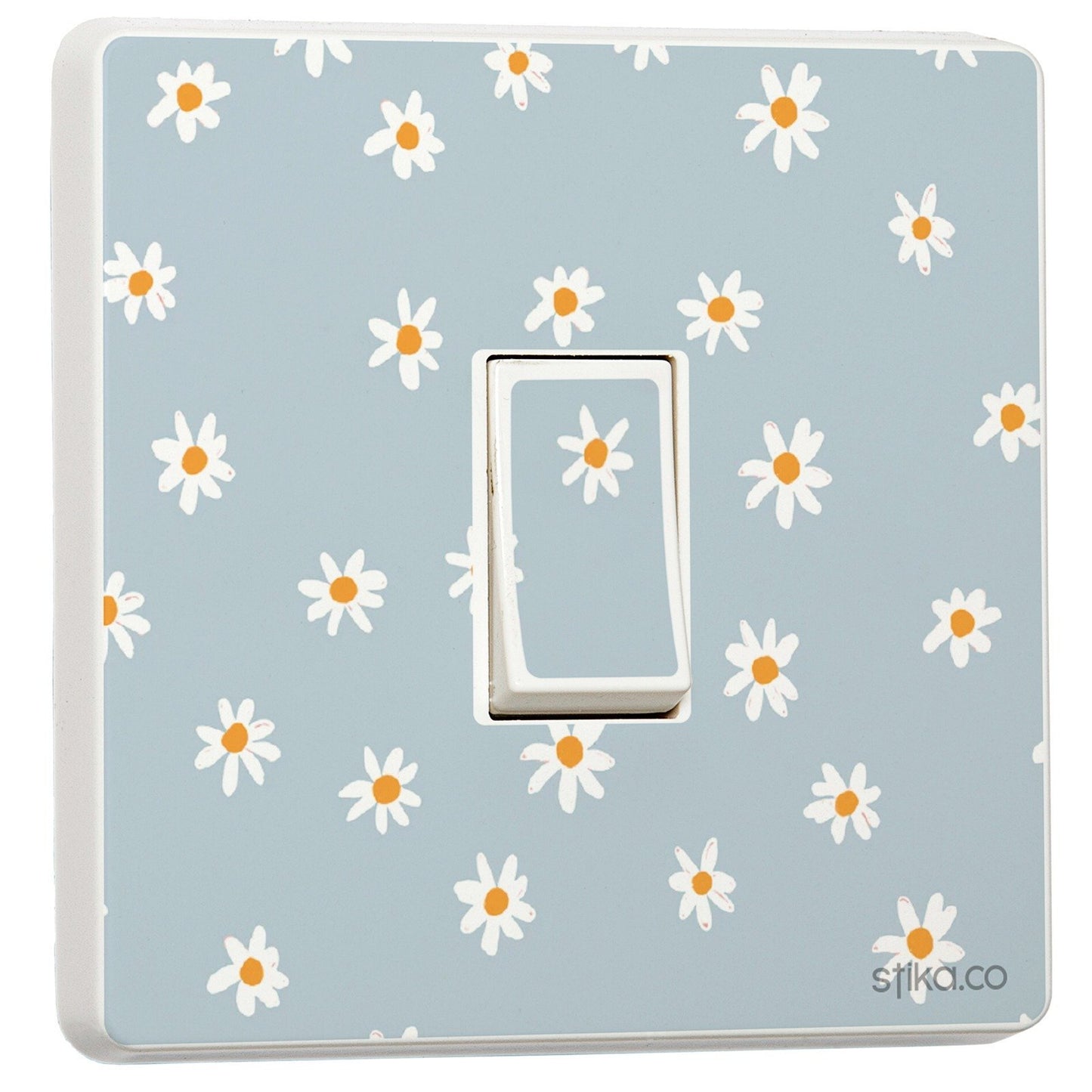 Daisy Pattern light switch sticker for a compatible UK single switch