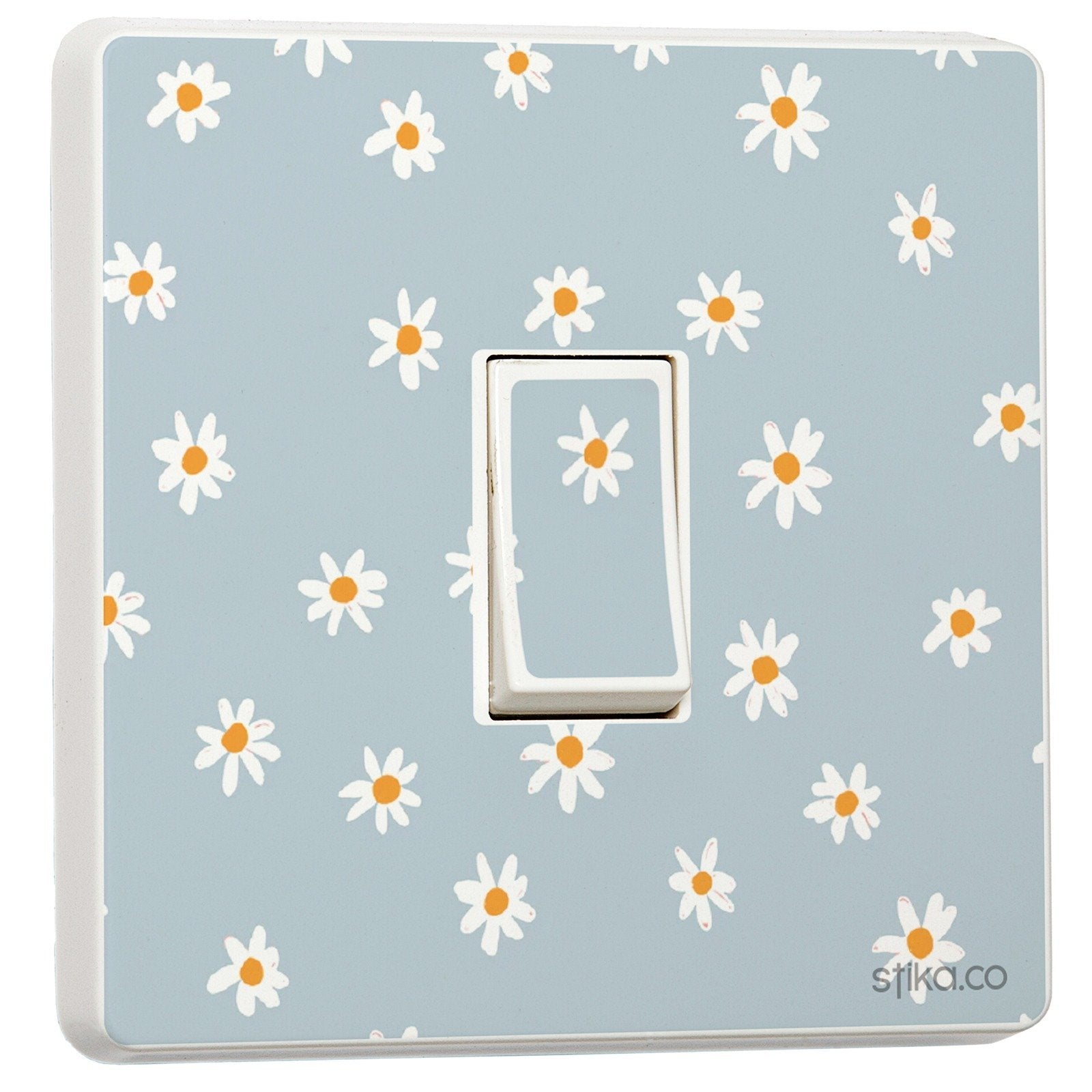Daisy Pattern light switch sticker for a compatible UK single switch