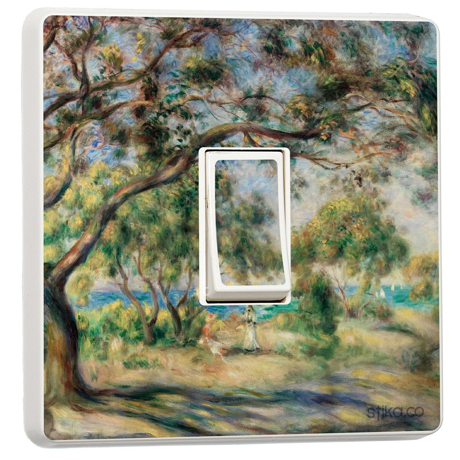 Bois de la Chaise Art light switch sticker for a compatible UK single switch