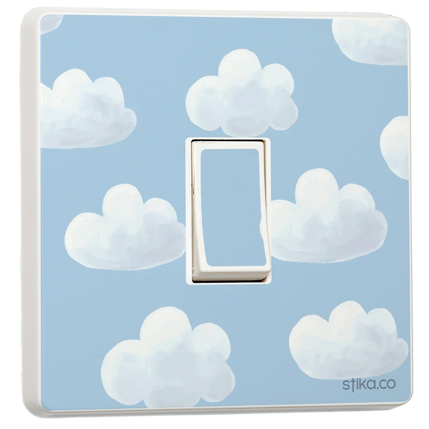 Cloud Pattern light switch sticker for a compatible UK single switch