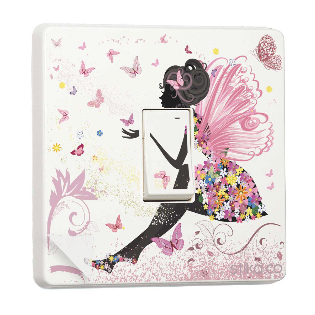 Fairy Pink Princess decorative light switch cover sticker design