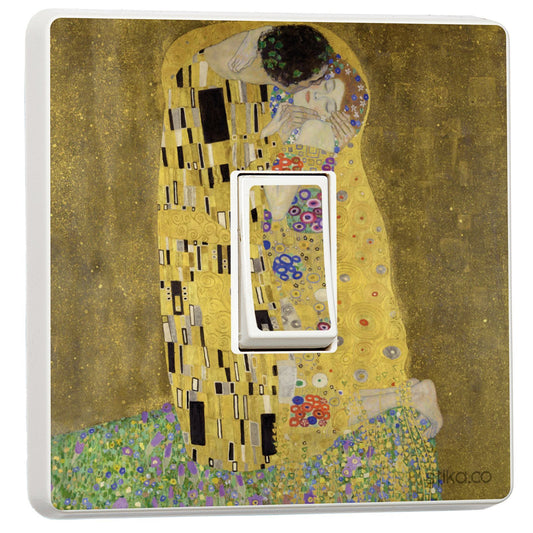 Gustav Klimt The Kiss light switch sticker for a compatible UK single switch