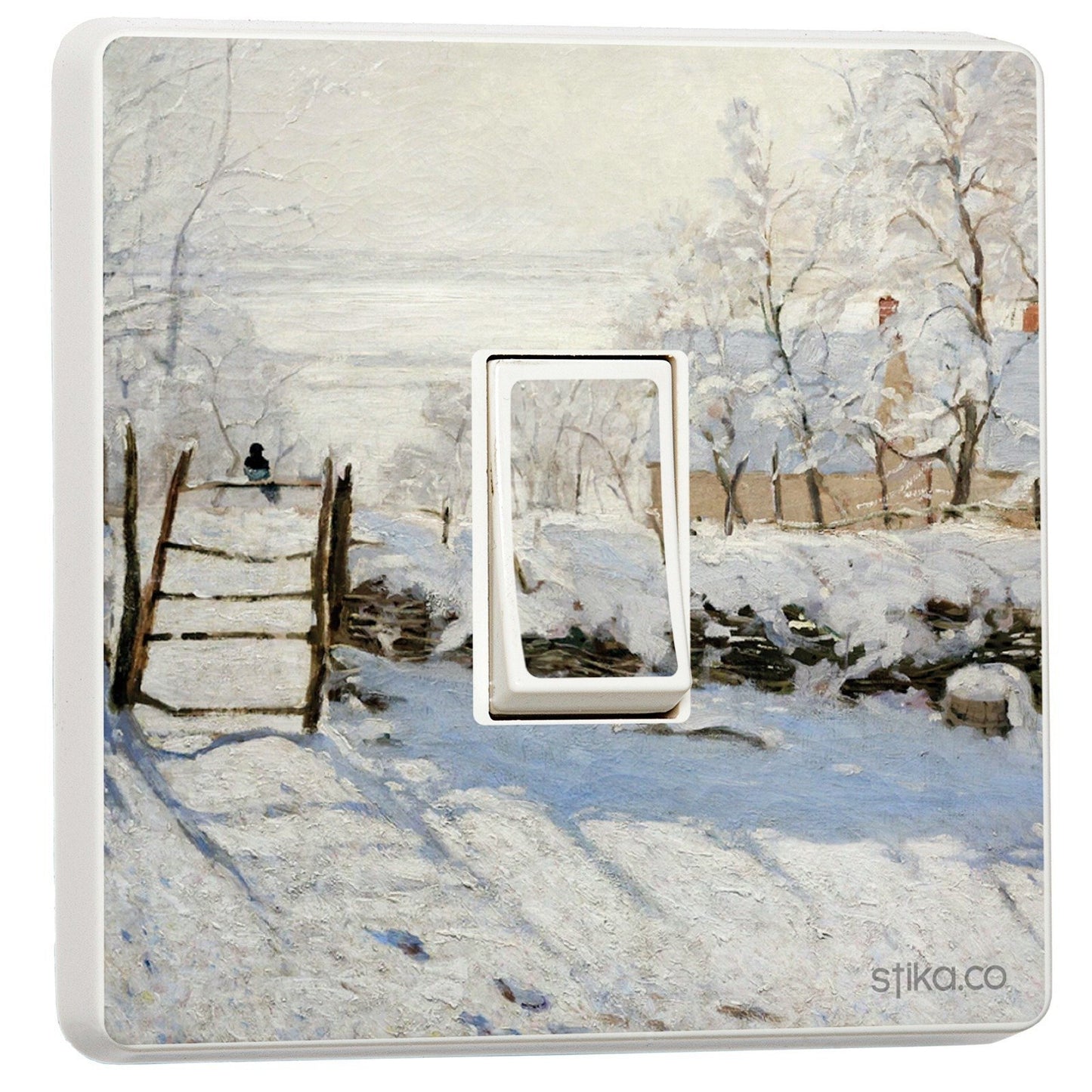 Claude Monet The Magpie light switch sticker for a compatible UK single switch