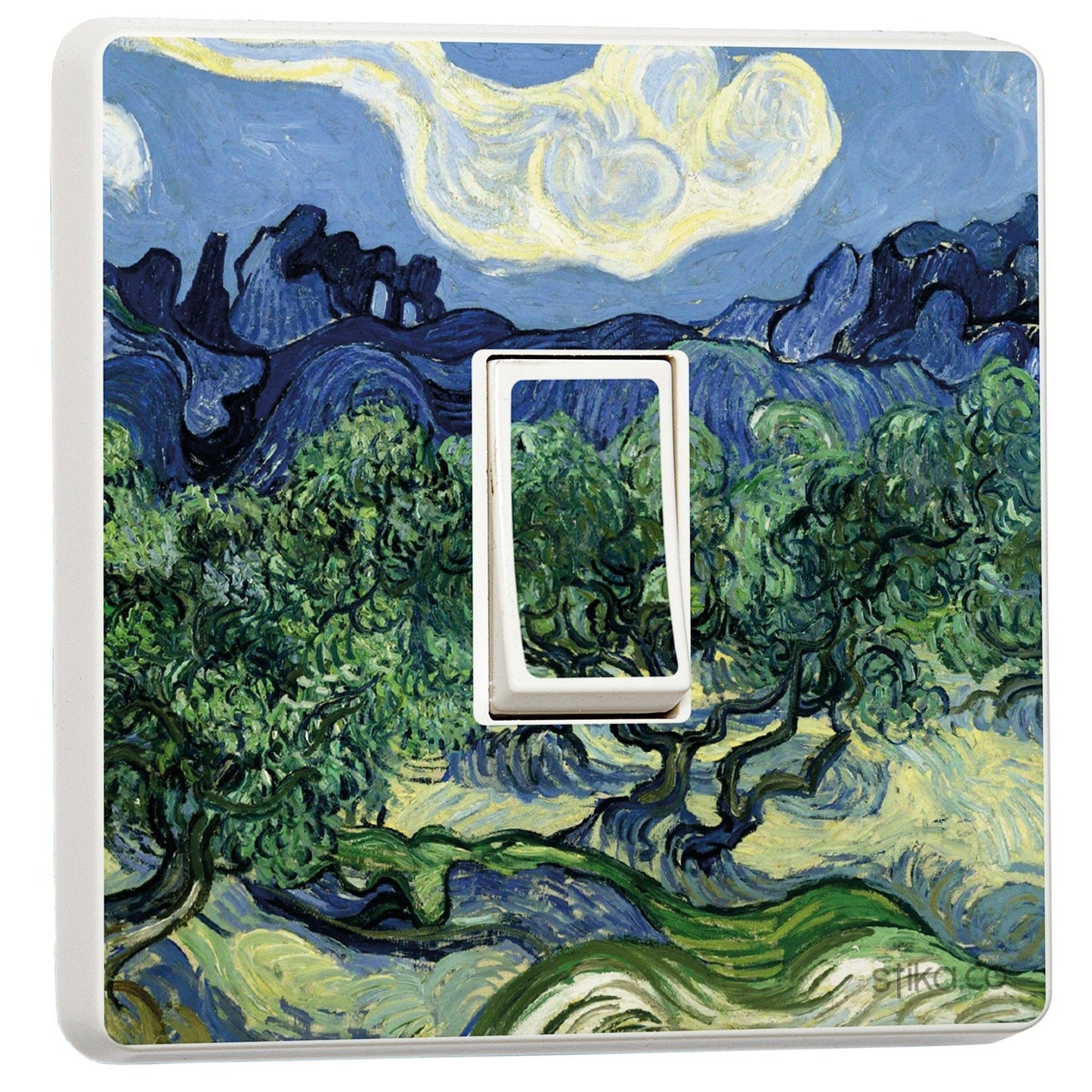Vincent van Gogh Olive Trees light switch sticker for a compatible UK single switch
