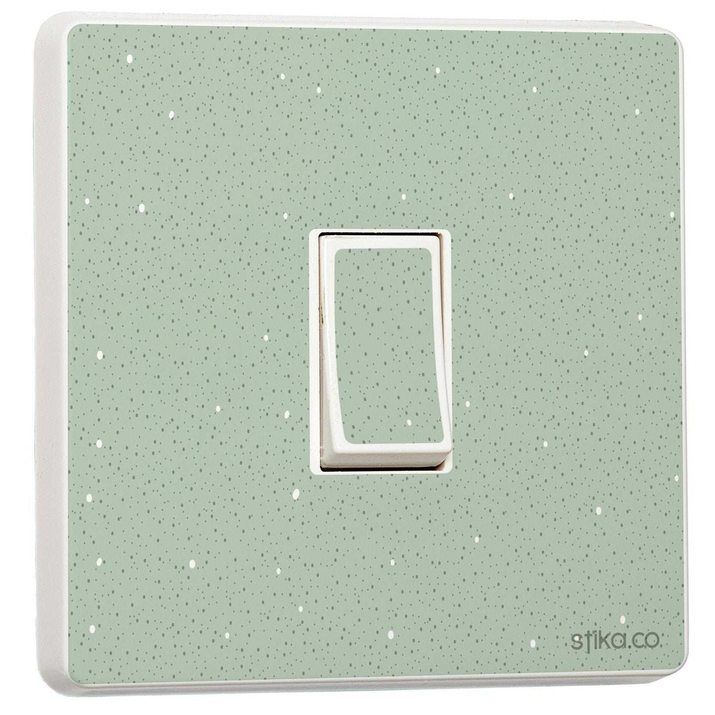 Teal Dots light switch sticker for a compatible UK single switch
