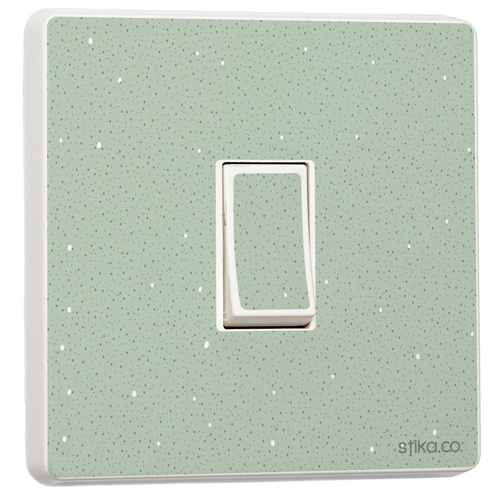 Teal Dots light switch sticker for a compatible UK single switch