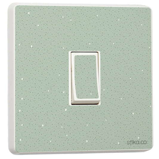 Teal Dots light switch sticker for a compatible UK single switch