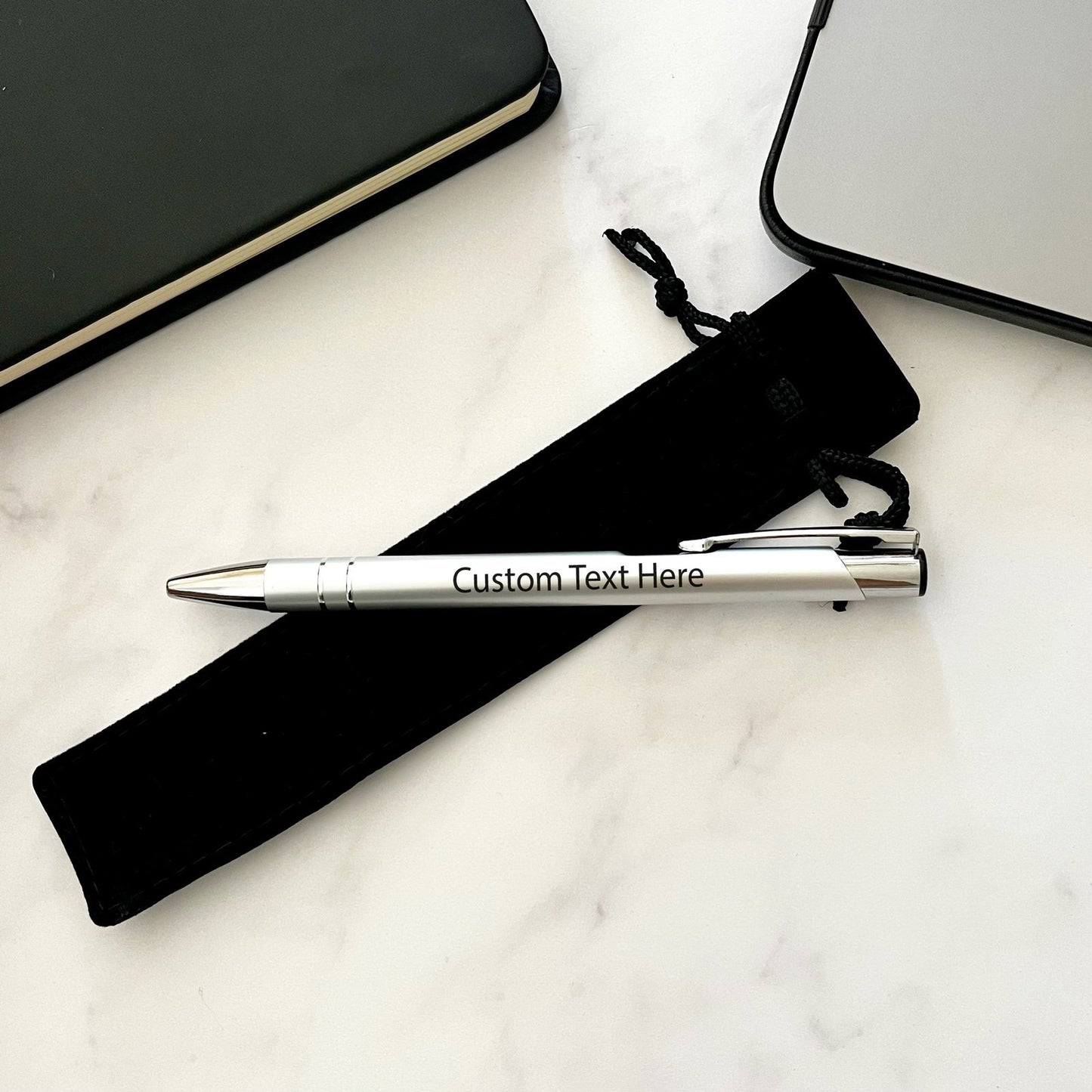 Personalised Electra Metal Pen custom printed with a business logo