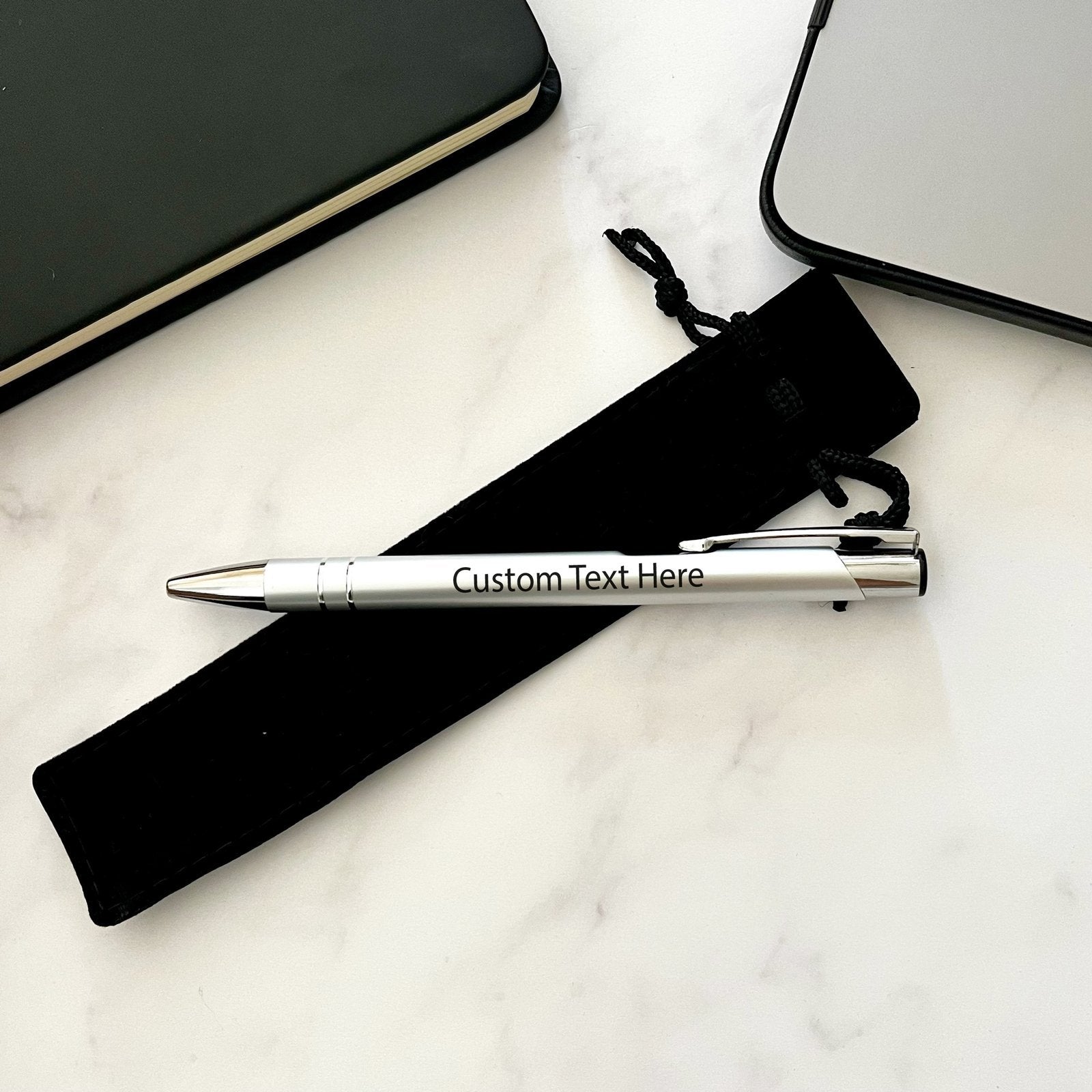 Personalised Electra Metal Pen custom printed with a business logo