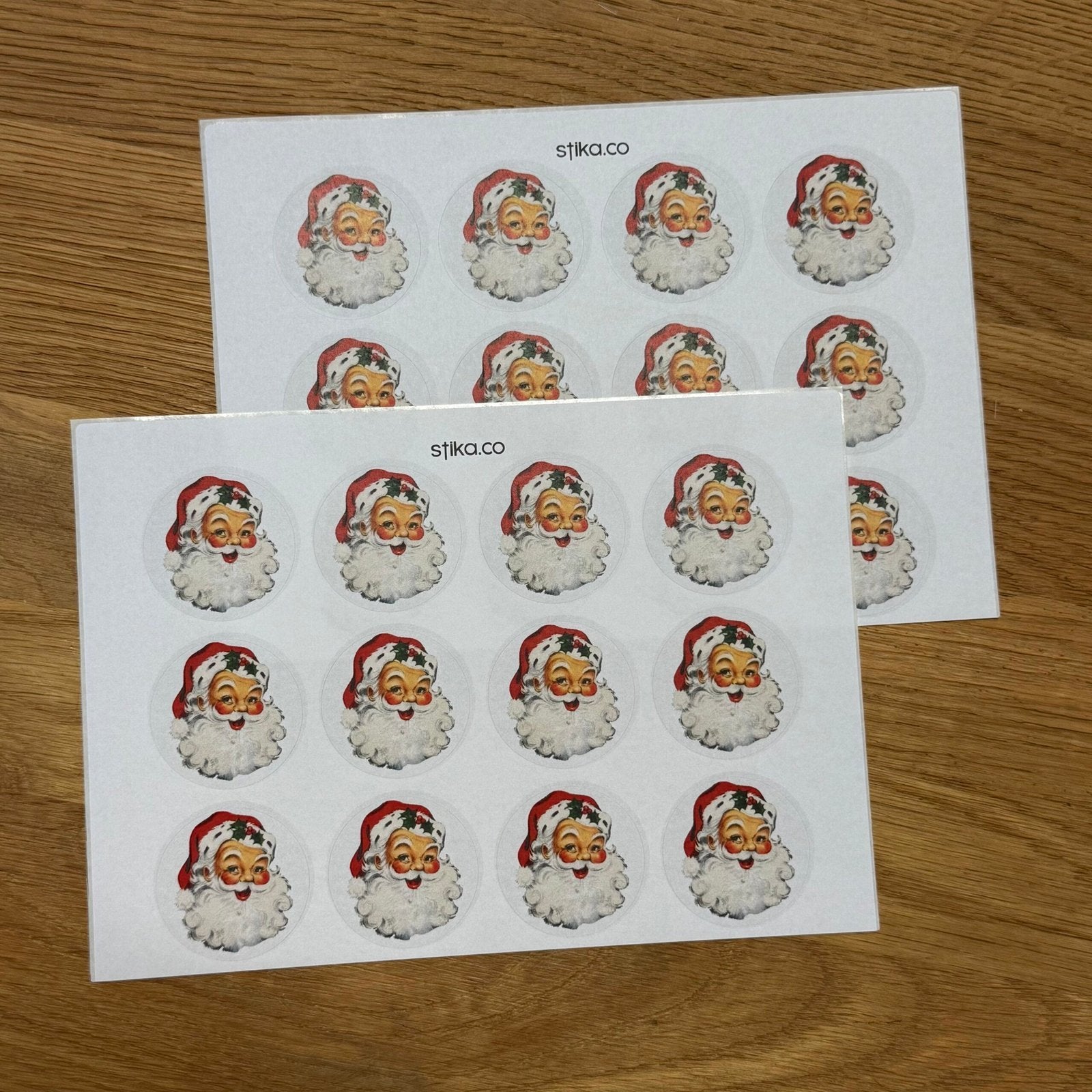 Vintage Father Christmas paper stickers supplied on A5 sheets of 12 - view 12