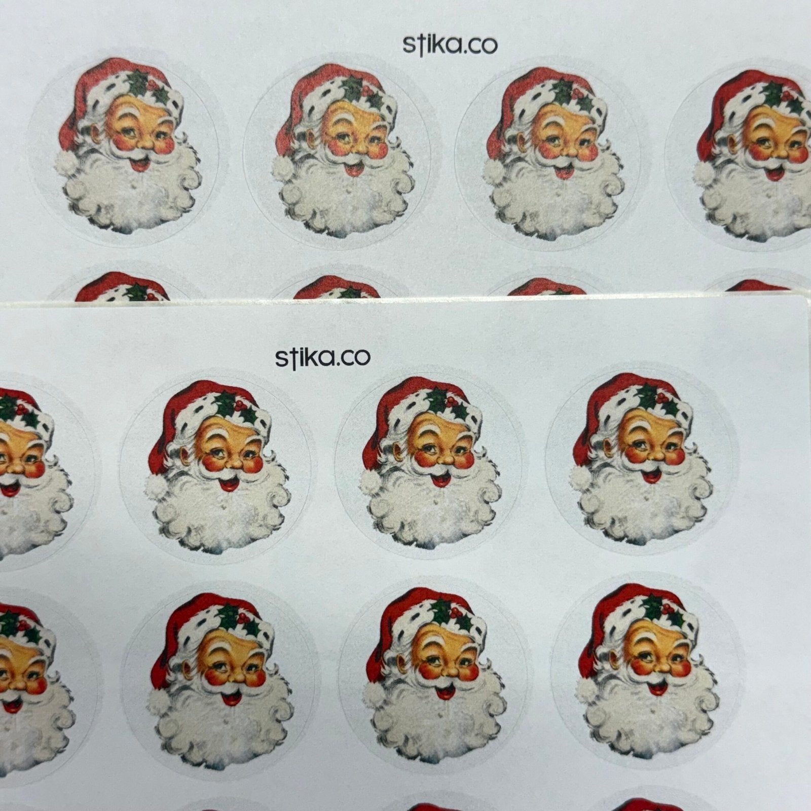 Vintage Father Christmas paper stickers supplied on A5 sheets of 12 - view 11