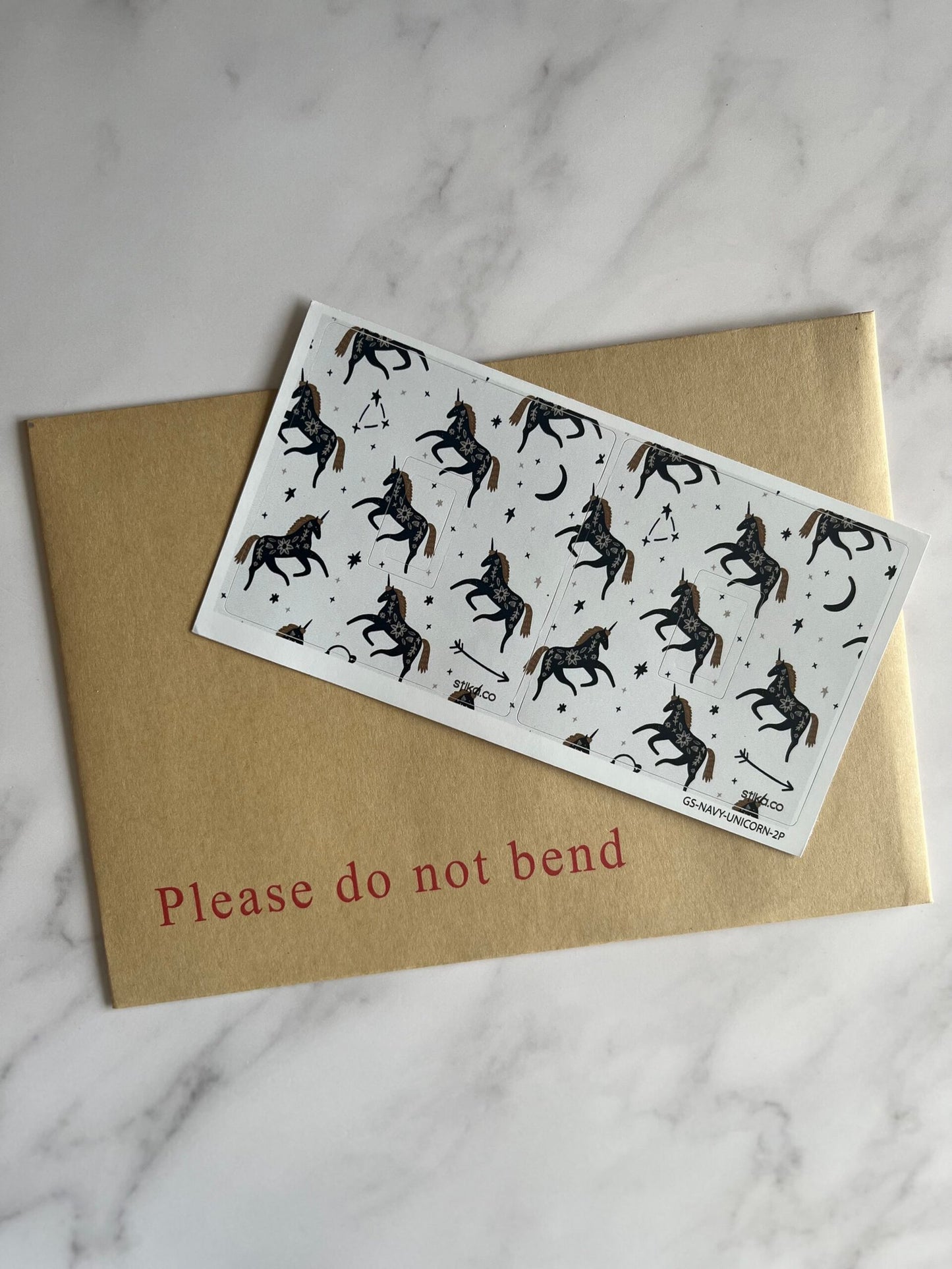 Set of 2 Navy Unicorn self-adhesive vinyl switch cover decals