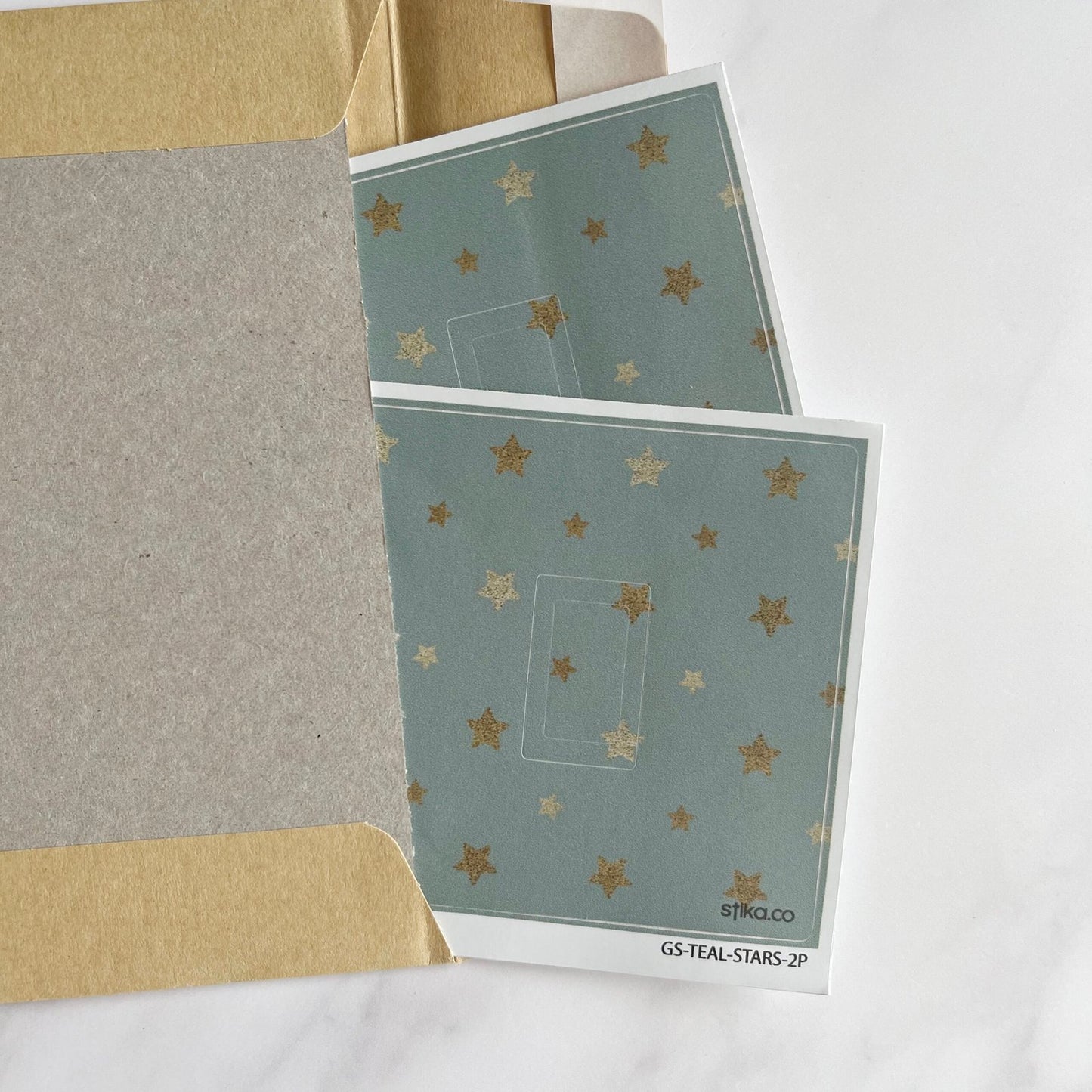 Set of 2 Teal Gold Star self-adhesive vinyl switch cover decals
