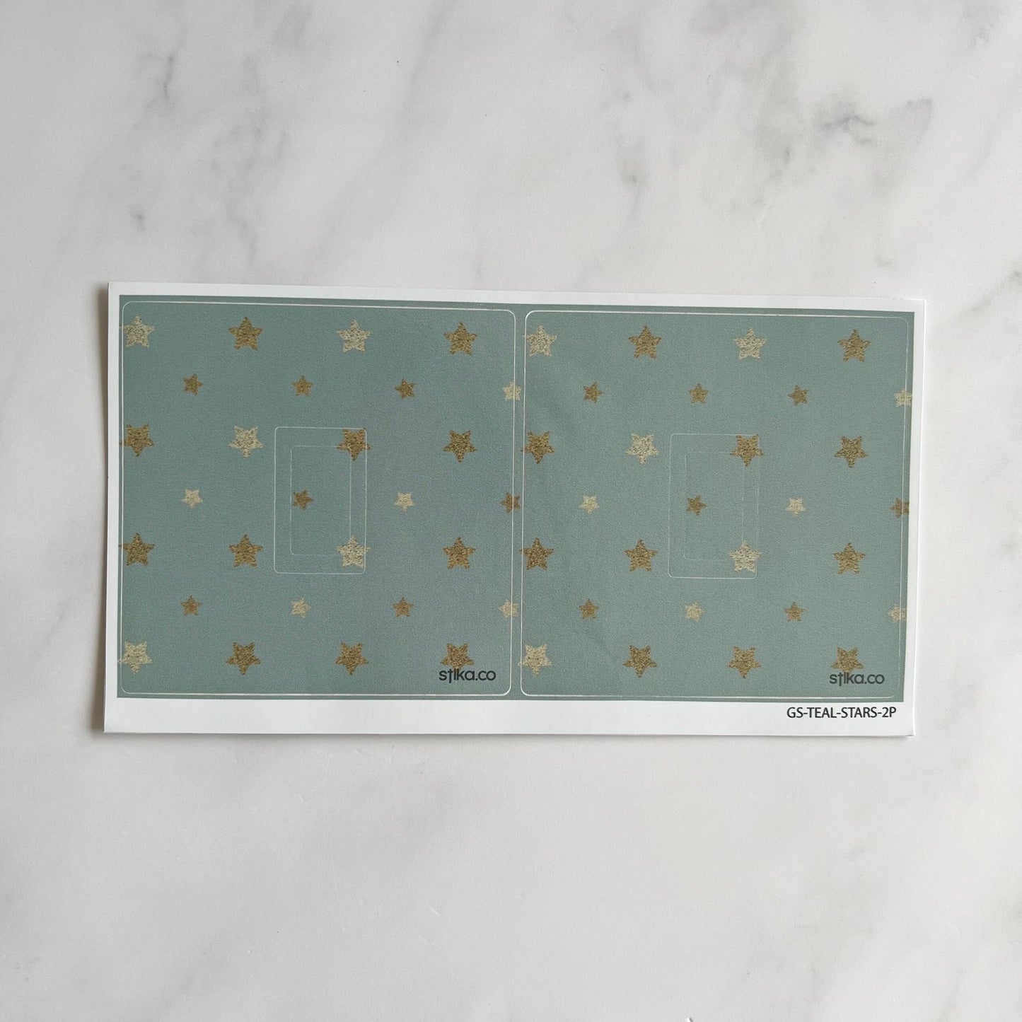 Teal Gold Star vinyl switch surround decal for home decor