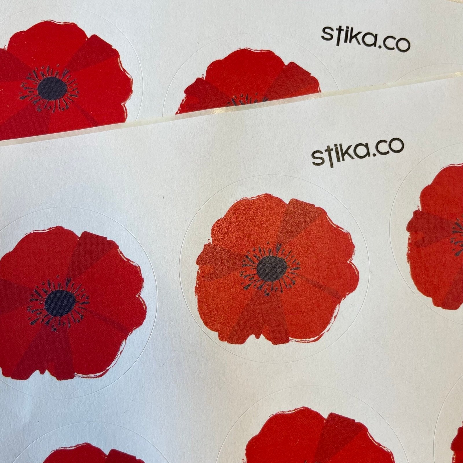 Red Poppy paper stickers supplied on A5 sheets of 12 - view 20