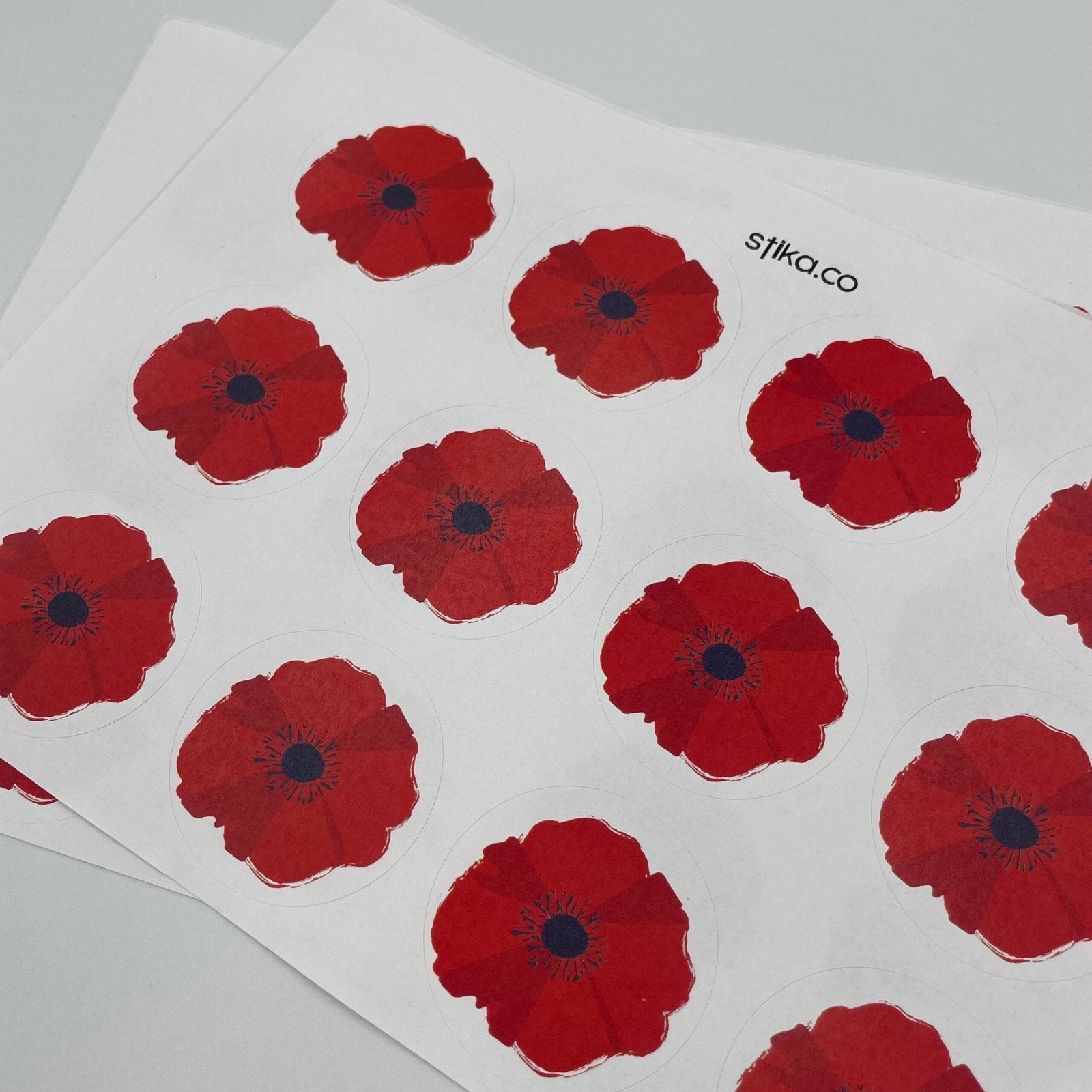Red Poppy paper stickers supplied on A5 sheets of 12 - view 22