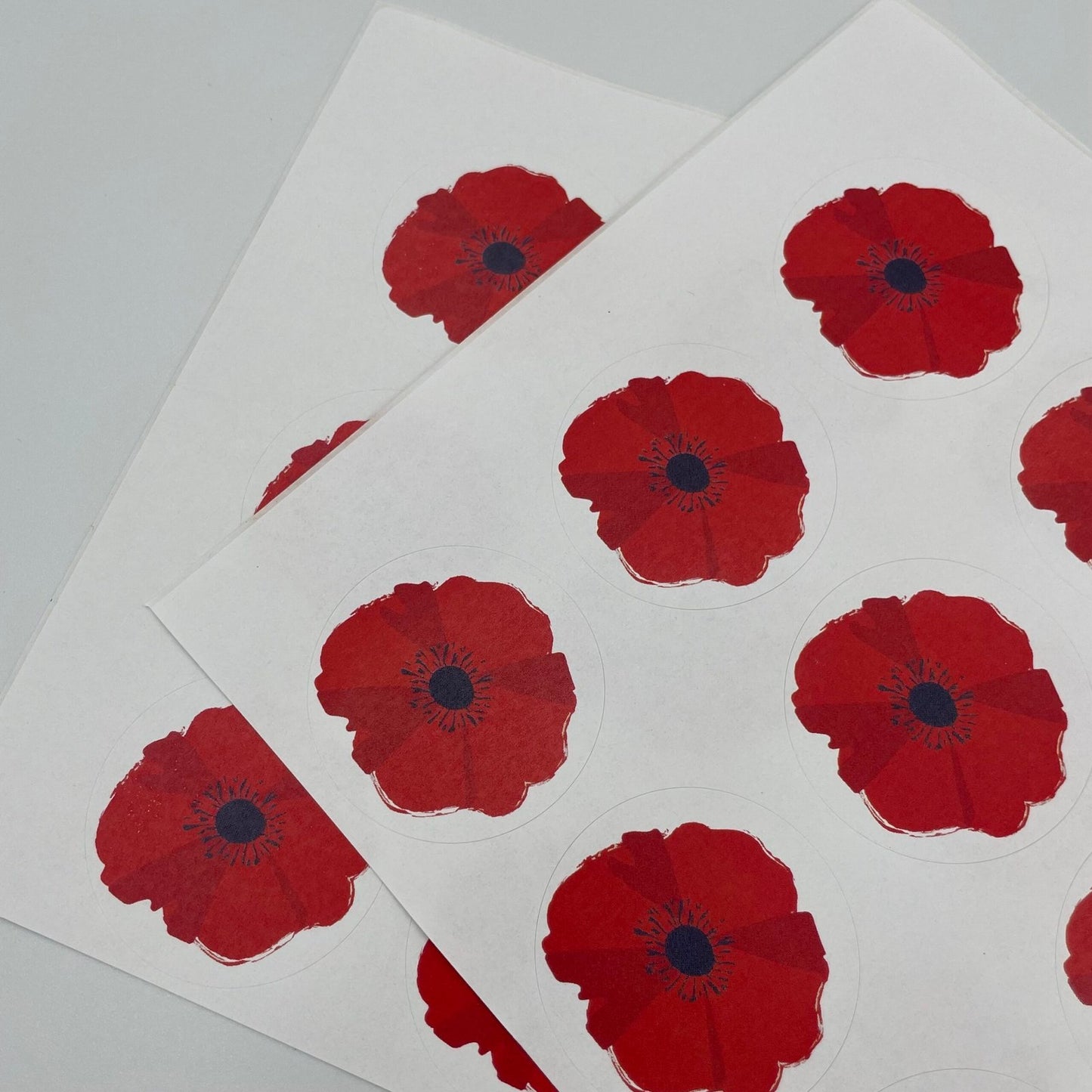 Red Poppy paper stickers supplied on A5 sheets of 12 - view 23