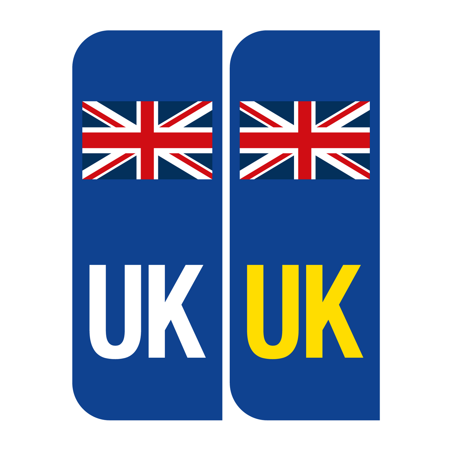 UK number plate stickers with United Kingdom Union Jack flag