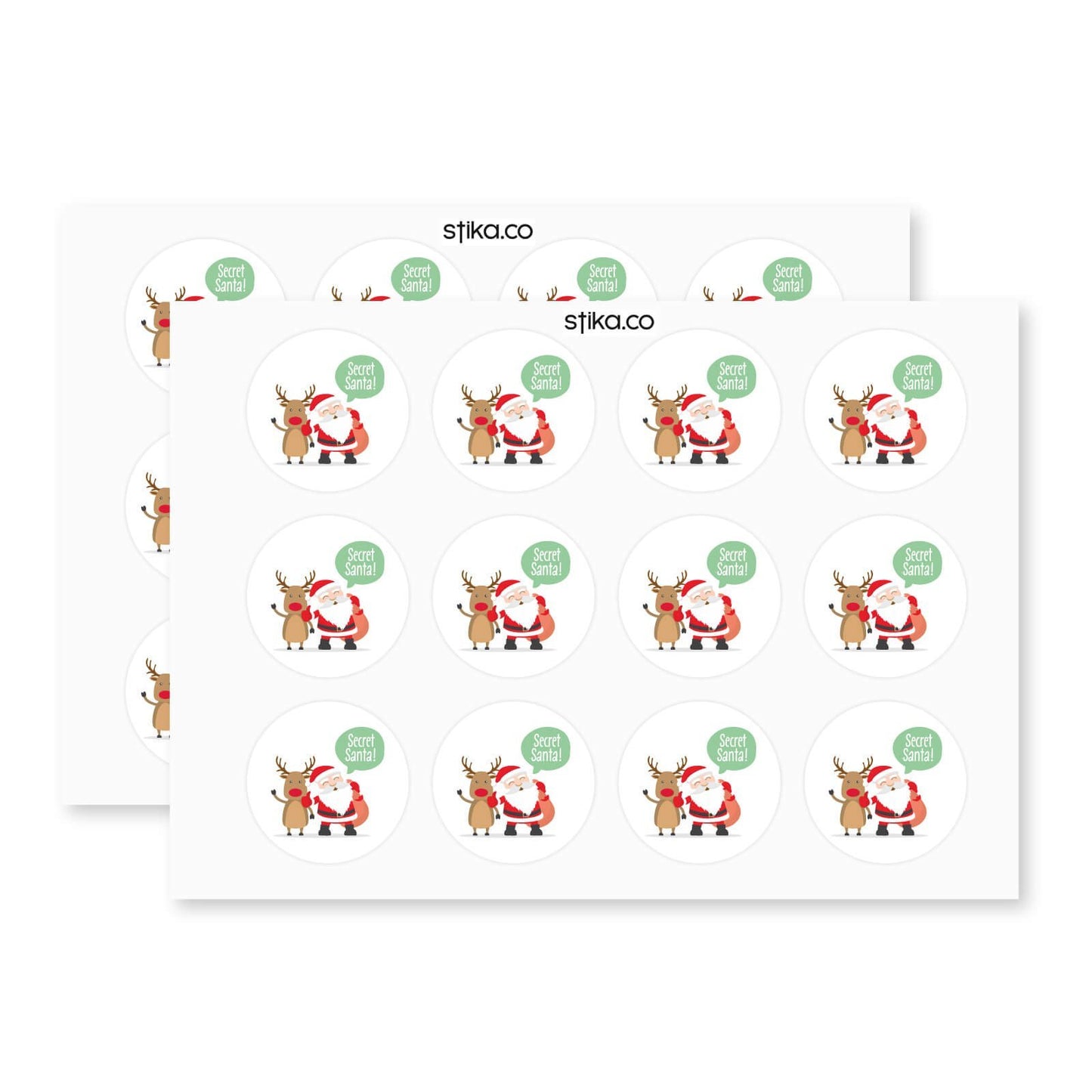Secret Santa paper stickers supplied on A5 sheets of 12 - view 12